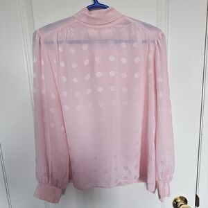 Vintage Pink Polka Dot Women's Blouse